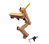 Nurge Adjustable Table Clamp Embroidery Stand with Wooden Head - Beech Wood Hoop Holder for Medium Hoops, 3 Joints, 19.68" Reach - Hands-Free Desk Crafting Tool