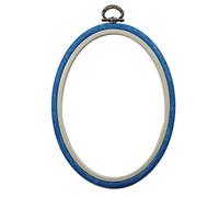 Nurge Embroidery Flexi Hoop Cross Stitch Oval Display Blue #3 14.5cm x 19cm