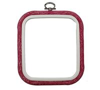 Nurge Embroidery Flexi Hoop Square Cross Stitch Display Pink #2 18cm x 20cm