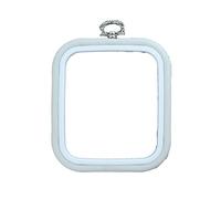 Nurge Embroidery Flexi Hoop Square Cross Stitch Display White #1 12.5cm x 14.5cm