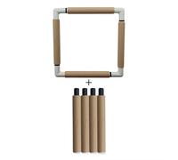 Nurge Embroidery Snap Frame Lightweight Cross Stitch Tapestry Needlework Hoop 29cm x 29cm with Extension Rods (Beige)