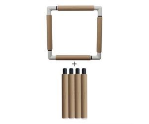 Nurge Embroidery Snap Frame Lightweight Cross Stitch Tapestry Needlework Hoop 29cm x 29cm with Extension Rods (Orange)