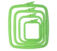 Nurge Green Plastic Square Embroidery Hoop, Cross Stitch Hoops, Punch Needle Hoop 4 Pcs Set