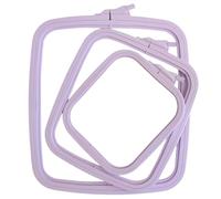 Nurge Lila Large Plastic Square Embroidery Hoop, Cross Stitch Hoops, Punch Needle Hoop (3 Pcs Set)