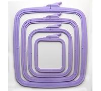 Nurge Lilac 4 Pcs Set Plastic Square Embroidery Hoop, Cross Stitch Hoops, Punch Needle Hoop , DIY Craft Sewing,ABS Plastic Embroidery Hoops
