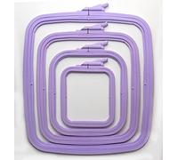 Nurge Lilac 4 Pcs Set Plastic Square Embroidery Hoop, Cross Stitch Hoops, Punch Needle Hoop , DIY Craft Sewing,ABS Plastic Embroidery Hoops