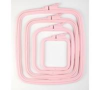 Nurge Pink 4 Pcs Set Plastic Square Embroidery Hoop, Cross Stitch Hoops, Punch Needle Hoop , DIY Craft Sewing,ABS Plastic Embroidery Hoops