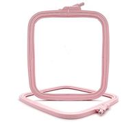Nurge Pink Plastic Square Embroidery Hoops, Cross Stich Hoop, Punch Needle Hoop (Medium)