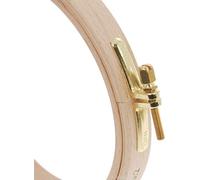 Nurge Premium Quality 16 mm Wood Embroidery Hoop, Cross Stitch Hoop with Gold Plated Adjustable Brass Screw (No:5) (220mm = 8.66" ~ Approx 8" (0.6" Thickness))