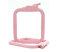 Nurge Square Embroidery Hoop - Plastic Cross Stitch Frame for Needlepoint & Embroidery - Adjustable Craft Hoop - Pink - No:1 (X Small)