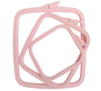 Nurge Square Embroidery Hoop - Plastic Cross Stitch Frame for Needlepoint & Embroidery - Adjustable Craft Hoop - Pink - Set of 3