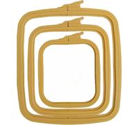 Nurge Square Embroidery Hoop - Plastic Cross Stitch Frame for Needlepoint & Embroidery - Adjustable Craft Hoop - Beige - Set of 3