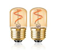 Nurhore 2 Pcs Low Watt Light Bulbs, Vintage E27 LED Bulb 1.5W, Warm White 2700K, Amber Glass Night Lightbulbs Dimmable Energy Saving Light Bulbs for Table, Desk Lamp, Bedside Lamp