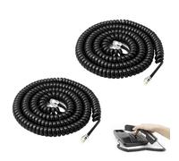 Nurhore Telephone Cord Cable Black 2PCS, 3m Telephone Phone Handset Cable Cord, Landline Phones Curly Cables, Phone Cables for Landline 3 to 10 Feet Length Suitable for RJ9/RJ10 Telephones Landline