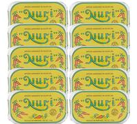 Nuri Portuguese Sardines- Many Flavors Available with Sriracha Packets & Utensils, Salt & Pepper Bundle Pack (Pack of 10)