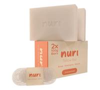 Nuri Tallow Soap 2 x 100G Multipack - Unscented Luxury Soap - Luxurious Multi-Use Bars for Skin, Body, Hair & Shaving - Nourishing, Moisturising & Natural - Rich Creamy Lather - 100% Toxin-Free