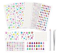 Nurila 5 Sheets Glitter Gems Self Adhesive Face Gems