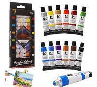 Nurila Acrylic Paint Set 12 x 12 ml, Acrylic Paint Waterproof, Acrylic Paint, Acrylic Paint Set for Beginners, Artists, Perfect for Canvas, Wood, Fabric, Paper, Painting
