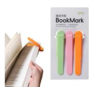 Nurila Pack of 3 Bookmarks, Bookmark Set that Automatically Follow the Page, Multifunctional Bookmark for Reading Enthusiasts, Students, Teachers (Green, Pink, Orange)