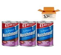 Nurishment The Original High Protein Milk Drink - Hazelnut & Blueberry Swirl Flavour Fusion 400g | Ready-to-Drink Protein Shake (3 Packs, Nurishment Hazelnut)
