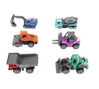 Nurnesy 6 Pcs Alloy Construction Trucks Set - Colorful Assorted Construction Vehicles Excavator, Forklift, Cement Mixer, Dump Truck, Dozer
