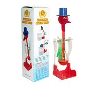 Nurnesy Interactive Glass Bird Bath Toy | Educational Water Drinker for Birds | Fun Duck Water Drinking Table Toy (Red)