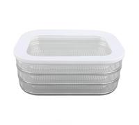 Nurnesy Meat Fridge Storage Container, Deli Meat Container, 3 Layer Container with Lid for Meat, Fridge Storage Box, Airtight, Clear