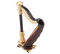 Nurnesy Miniature Harp Model Mini Harp Replica Small Decoration with Stand Case for Christmas Birthday Gifts