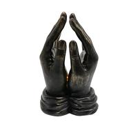 Nurnesy Praying Hands Statue Resin Hand Gesture Figurine Ornament with Light Meditation Healing Blessing Home Decor