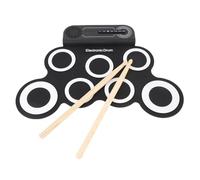 Nurnesy Roll Up Electronic Drum Practice Pad with Built-in Sound Effects - Silicone Drumming Surface and Wooden Drumsticks for Kids