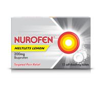 Nurofen Ibuprofen Meltlets, Lemon 200mg, 12 Tablets - Fast Pain, Migraine, Headache Relief, Cold & Flu Medicine for Adults, Self-D