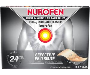 Nurofen Joint & Muscular Pain Relief 200mg Medicated 4 Plasters Anti Inflamation