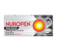 Nurofen Pain Relief Ibuprofen 200mg 16 Soft Capsules 16 Capsules