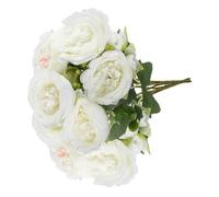 Nurplexl 2 Bunches Artificial White Peony Silk Flowers - Faux Peonies Bouquets for Wedding Party Table Centerpieces, Home & Kitchen Decor