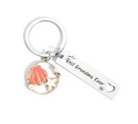 Nurplexl Grandma Keychain, The Best Grandmother in the World, Orange, Vintage, Compact, Lightweight, Custom Engraved, Lobster Clasp, Gift Ideas, Women 60+, Female, Brown