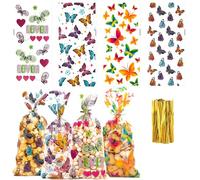 Nurplexl Reusable Plastic Cellophane Bags, 100 Count, Clear, PVC & BPA Free, Twist Tie Closure, 10.6" x 4.9" Rectangular, Ideal for Snacks, Cookies, Party Favors