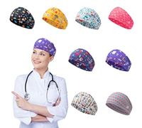 Nurse Accessories - 8PCS Nursing Headbands For Women, Medical Hair Accessories for Women, Comfortable Nursing Headbands with Fun Patterns, Essential Nurse Accessories for Work, Headband with Buttons