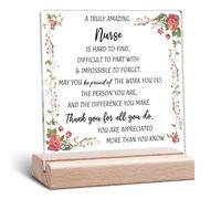 Nurse Acrylic Plaque Nurses Appreciation Gifts for Women Nursing Student Graduation Present Nurse Practitioner Clear Desk Decorative Retirement Nurses Week Gift Acrylic Plaque with Wooden Stand