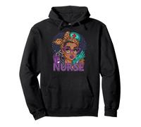 Nurse African American Black Women Afro Hair Melanin Pullover Hoodie