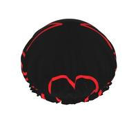 Nurse and Heart EKG Nursing Shower Caps for Women Reusable Waterproof Soft Shower Hat Double Protection Layers
