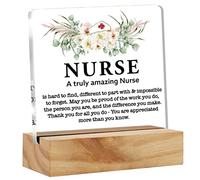 Nurse Appreciation Gift, Nurse Desk Decor a Truly Amazing Nurse Acrylic Desk Plaque Sign with Wood Stand Home Office Desk Sign Keepsake for for Nurse Medical Student RN Nurse