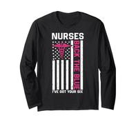 Nurse Back The Blue I've Got Your Six American Flag Long Sleeve T-Shirt