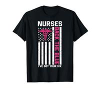 Nurse Back The Blue I've Got Your Six American Flag Value Graphic T-Shirt
