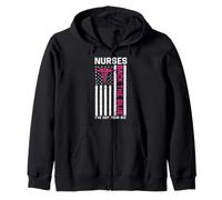 Nurse Back The Blue I've Got Your Six American Flag Zip Hoodie