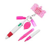Nurse Badge Pen Set with Clip for Student Nurses and Teachers | ABS Retractable Reel, Pink Office Kit, Quick Id Access, for Shifts and Uniform Pockets