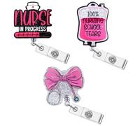 Nurse Badge Reel, 3PC Nursing School Tears Badge Reel, Pink for Doctor