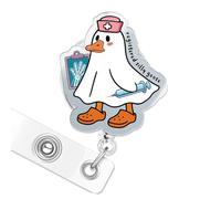 Nurse Badge Reel, Funny Silly Goose Badge Holder Retractable for Halloween Nurses, Spooky Nurse ID Holer, Nursing Name Tag Card