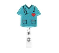 Nurse Badge Reel Retractable ID Holder Scrub Top Nursing ID Clip for Nurses CNA Medical Assistant Nursing Student Nurse Day Gift Hospital Badge Holder Work Accessories for Women Men