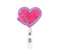 Nurse Badge Reel Retractable with Stethoscope Clip Felt Heart Nursing ID Badge Holder for Nurses Students Medical Assistant Doctor Office Staff Birthday Graduation Nurses Day Gifts