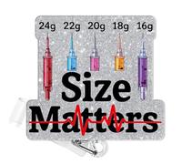 Nurse Badge Reel Size Matters ID Badge Holder Retractable Clip, Infusion Phlebotomist Medical Work CNA RN Badge Reels Accessories -485